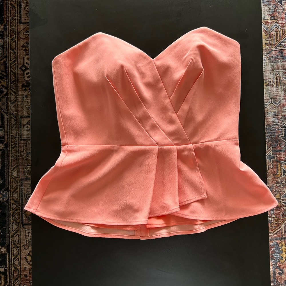 Strapless peplum bustier top (Size 4, White House Black Market)